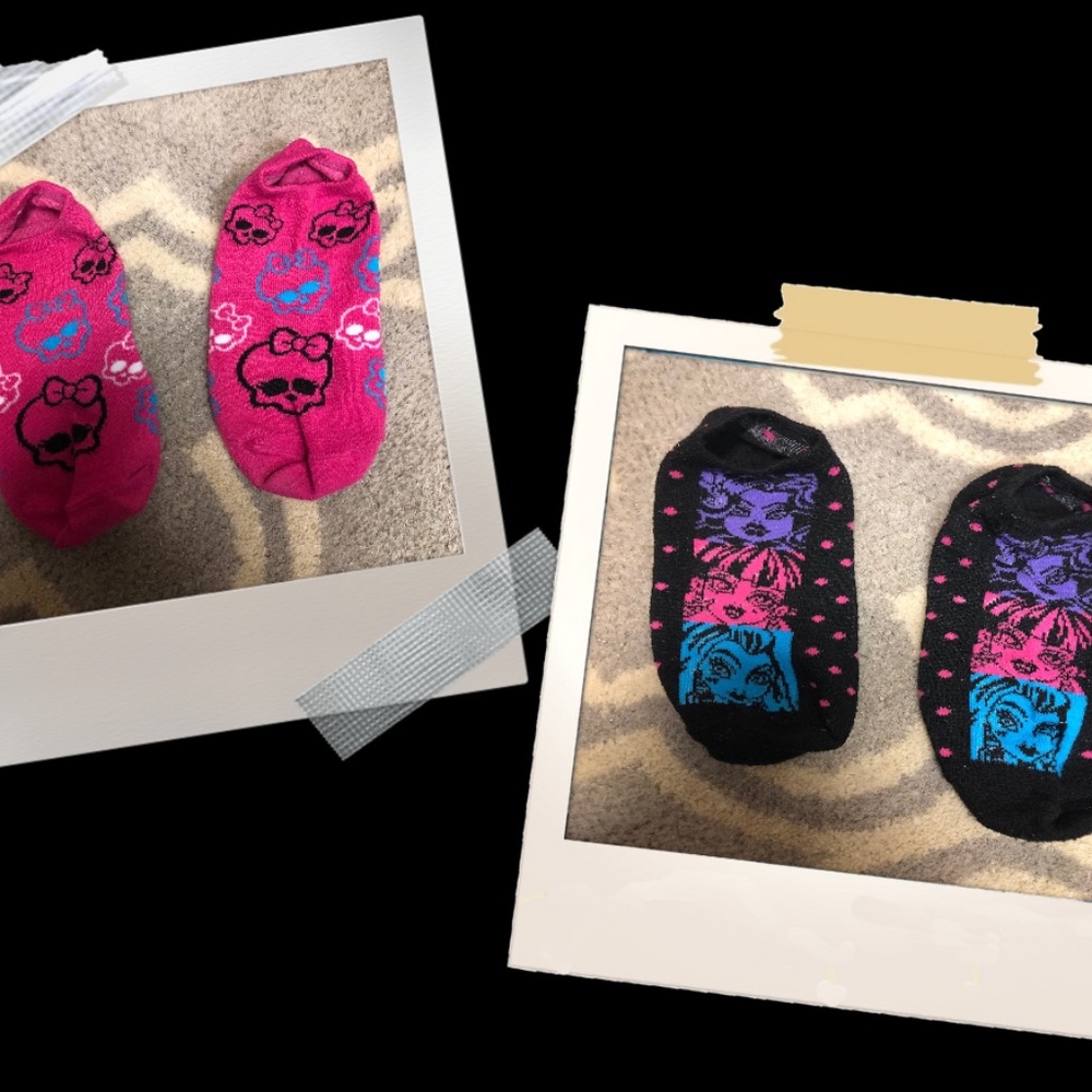 Girls Monster High 2 Pack Socks
